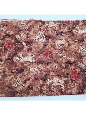 Petroglyph Primitive Cave Art Native Legacy Fabric Cave Art Springs 29" 44" Wide